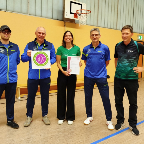 Verleihung Qualitätssiegel Kinder- & Jugendsport TTVg Phoenix Biesfeld